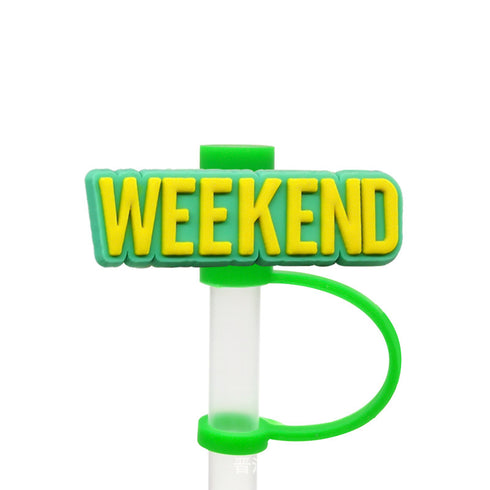 Straw Mouthpiece Silicone Dust Plug Decorative Buckle Clip Personalized Letter Label for Tumblers